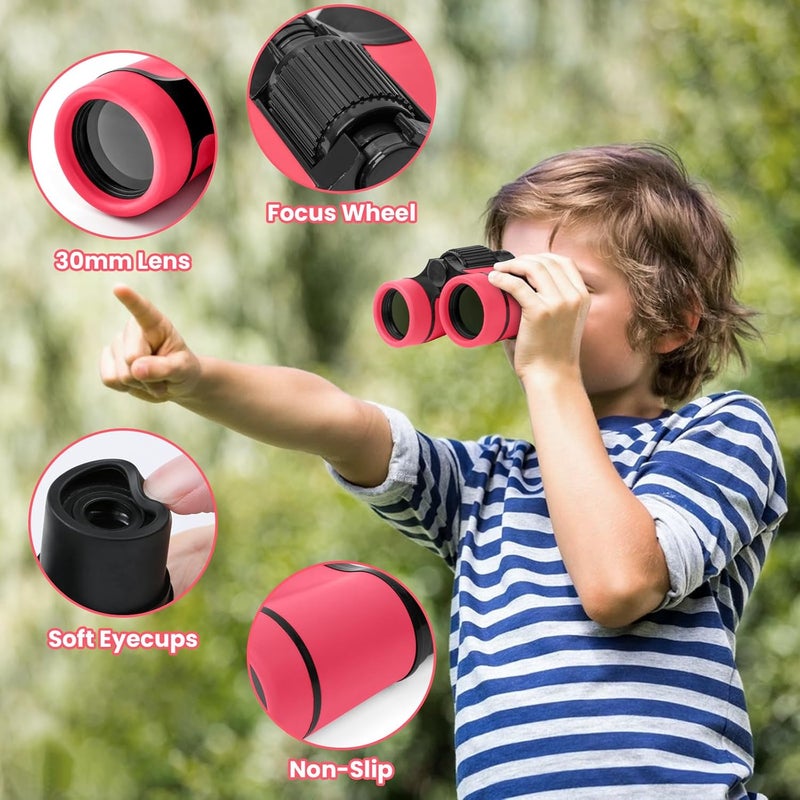 DR ANISON Binoculars for Kids Toy Binoculars Set for Age 3-12 Years Old Boys Girls Outside Play, Bird Watching, Camping, Educational Learning, Birthday Presents - Image 2